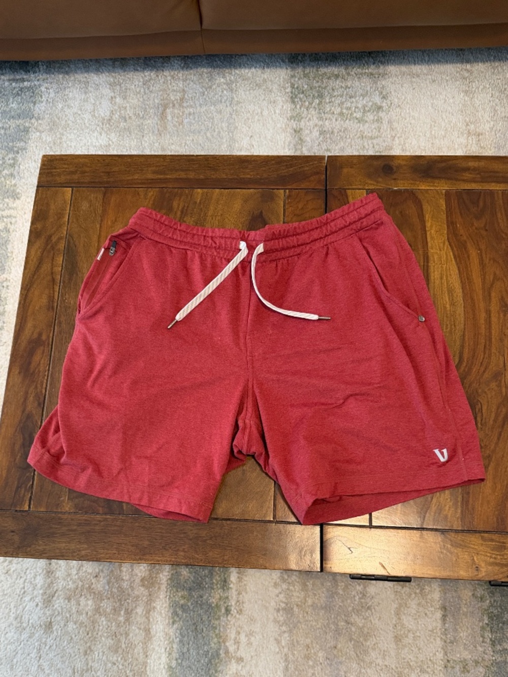 Vuori Ponto Performance Shorts 7” Red Mens Medium